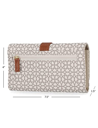 Mundi File Master Womens RFID Blocking Wallet Clutch Organizer With Change Pocket - color: Bridgehampton Sand, size: One Size