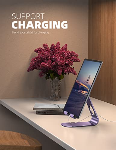 Lamicall iPad Stand Adjustable Tablet Holder, Sturdy Aluminum, Multi-Angle - color: Purple