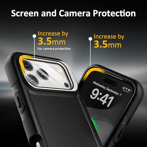 Follaroma for iPhone 17 Pro Max Case with Stand, Built-in Camera Cover, Compatible with MagSafe, Heavy Duty Shockproof Protection Phone Case, Anti-Drop, Magnetic Dual Layer Protective Cover,6.9",Black - color: Black, size: iPhone 17 Pro Max 6.9''