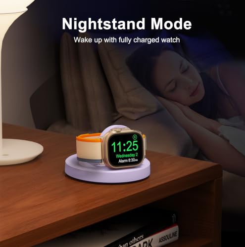 Upgraded for Apple Watch Charger, Foldable Travel Fast Charging Dock - color: Purple, size: USB A