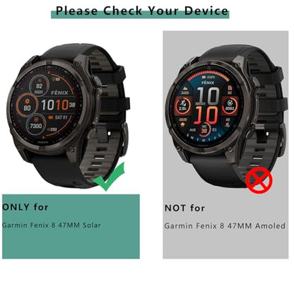 [1+4 Pack] Case with Tempered Glass Screen Protector Compatible with Garmin Fenix 8 SOLAR 47MM (Not for Fenix 8 47mm AMOLED), Bumper Full Coverage Protective Soft Cases Face Cover for Fenix 8 SOLAR 47MM - size: for Fenix 8 SOLAR 47MM