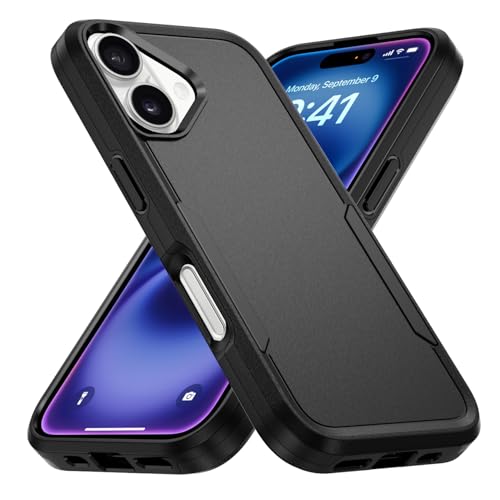 Designed for iPhone 16 Plus Case Black, Heavy Duty Protection Shockproof Anti-Scratch Cover Phone Case for iPhone 16 Plus 6.7 inch - color: Black, size: for iPhone 16 Plus