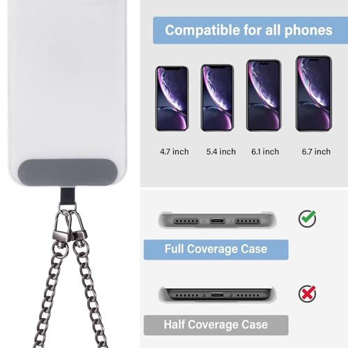 Canlierr 2 Pack Phone Chain Crossbody, with Tether Tab, Black - color: Black