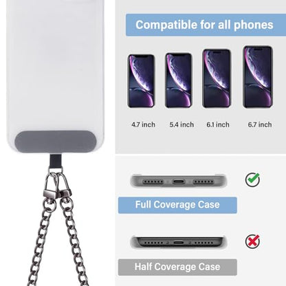 Canlierr 2 Pack Phone Chain Crossbody, with Tether Tab, Black - color: Black