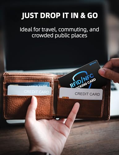 WHonor RFID Blocking Card 6 Pack, Anti-Theft Debit & Credit Card Protector | Contactless NFC Blocker, Slim Security Card, Wallet Shield & Purse Protection, Premium PVC, Waterproof & Scratch-Resistant