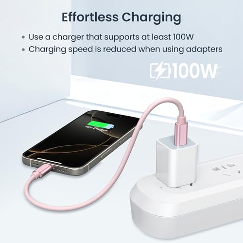 Elebase for iPhone Duo 18 Pro USB Charging Adapter Kit,Multi USB C Adaptor - color: Pink