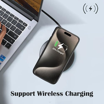 Battery Case Charger Made for iPhone 15 Pro Max, Type-C Ultra Slim Protective Charging Case, Wireless Slim 8500mAh Portable Rechargeable Charger - Black