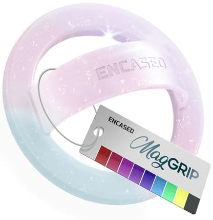 Encased Magnetic Phone Grip Holder Thin Silicone Finger Loop Ring Compatible with iPhone (Gradient Dream) - color: Gradient Dream