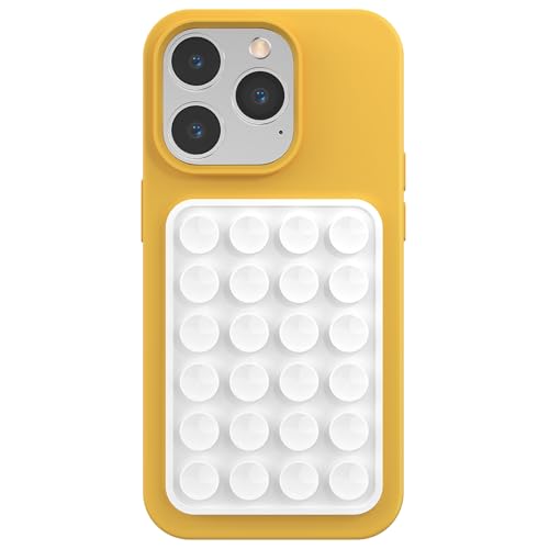 Silicone Phone Sticky Grip, Suction Phone Case Mount for iPhone and Android, Hands-Free Sticky Cell Phone Grip, Mobile Fidget Mirror Holder for Selfies and Videos - color: Pristine Snow（White）