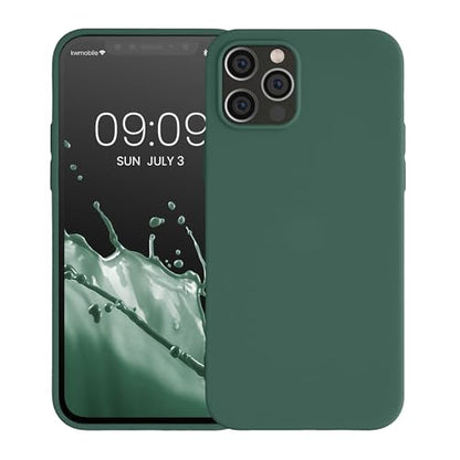 kwmobile Case Compatible with Apple iPhone 12 / iPhone 12 Pro Case - Soft Slim Protective TPU Silicone Cover - Forest Green - color: forest green