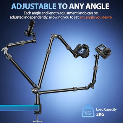 EMART 40" Overhead Camera Mount with Serrated Bite Magic Arm&1/4" Ball Head - color: Thick Stick C-Clamp