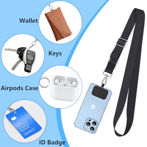 2 Pack Phone Lanyard Cell Phone Lanyard Crossbody Adjustable Phone Strap for Use Around the Neck Cell Phone Lanyard - color: Black Color