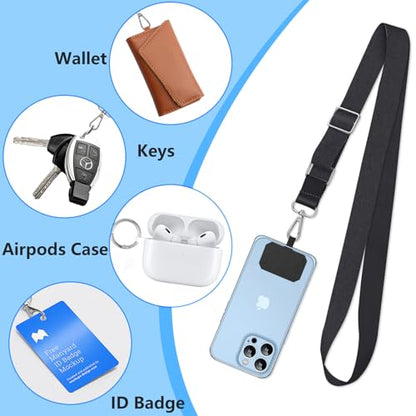 2 Pack Phone Lanyard Cell Phone Lanyard Crossbody Adjustable Phone Strap for Use Around the Neck Cell Phone Lanyard - color: Black Color