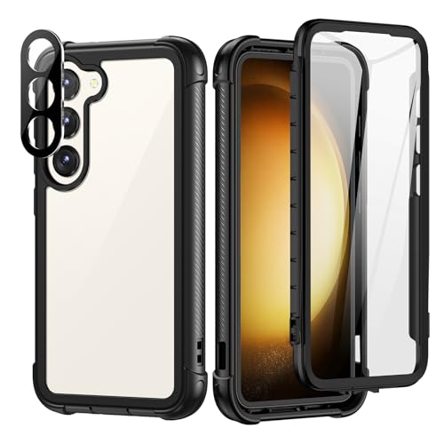 seacosmo Designed for Samsung Galaxy S23 Case, Full Body Shockproof Cover, with Built-in Screen Protector Slim Fit Protective Case for S23 6.1", Black - color: Black, size: Galaxy S23 6.1"