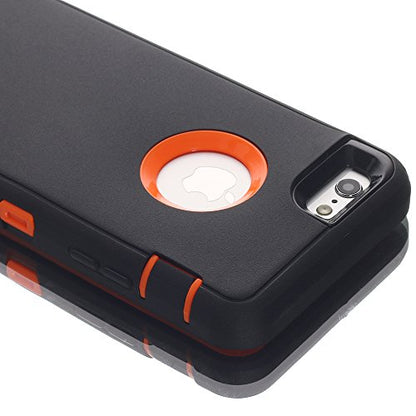 AICase iPhone 6 Case, iPhone 6S Case [Heavy Duty] Built-in Screen Protector Tough 3 in 1 Rugged Shorkproof Cover for Apple iPhone 6/6S (Black/Red with Belt Clip) - color: Black/Red with Belt Clip