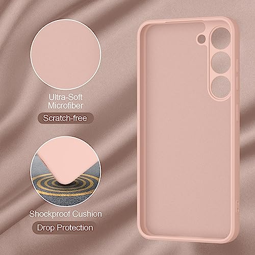 Vanjua Case for Samsung Galaxy S23 (Only), Stylish Liquid Silicone Slim Full-Body Protective Cover Compatible with Samsung Galaxy S23 5G 6.1 Inch Phone Case (Pink) - color: Pink