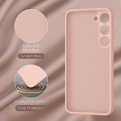 Vanjua Case for Samsung Galaxy S23 (Only), Stylish Liquid Silicone Slim Full-Body Protective Cover Compatible with Samsung Galaxy S23 5G 6.1 Inch Phone Case (Pink) - color: Pink