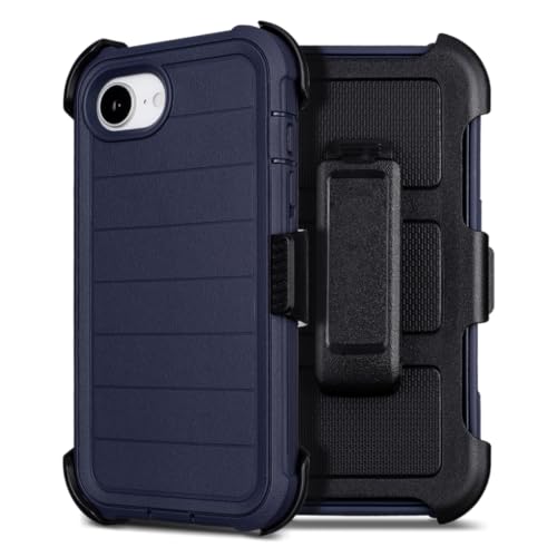 Defender Case for iPhone 17e Phone Case Belt Clip Kickstand Blue | Shockproof iPhone 17 e Case Heavy Duty Rugged, 2 Layers of Sturdy for iPhone Case 17e,for Protective iPhone 17e Cover Black - color: Navy Blue