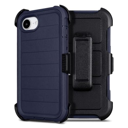 Defender Case for iPhone 17e Phone Case Belt Clip Kickstand Blue | Shockproof iPhone 17 e Case Heavy Duty Rugged, 2 Layers of Sturdy for iPhone Case 17e,for Protective iPhone 17e Cover Black - color: Navy Blue