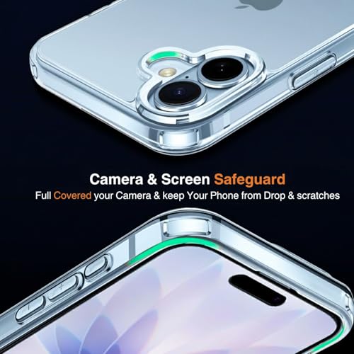 Transparent TPU Phone Case Compatible for iPhone 17 / iPhone 17 Pro, Slim Clear Cover with Anti-Yellowing Material and Raised Camera Bezel (iPhone 17)