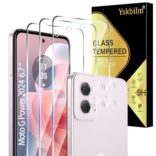 (3+2 Pack) Designed for Motorola Moto G Power 5G 2024 Tempered Glass Screen Protector + Camera Lens Protector,[3D Touch][Bubble-Free][Anti-Scratch] Screen Protector Glass For Motorola G Power 2024 - size: Moto G Power 2024