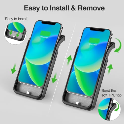 BOPPS Battery Case for iPhone 13/13 Pro/14/14 Pro with Stand，Ultra Slim 8500 Portable Rechargeable Strong Protective Extended Case Cover for iPhone 14,13 Series Black - size: iPhone 13/13 Pro/14/14 Pro