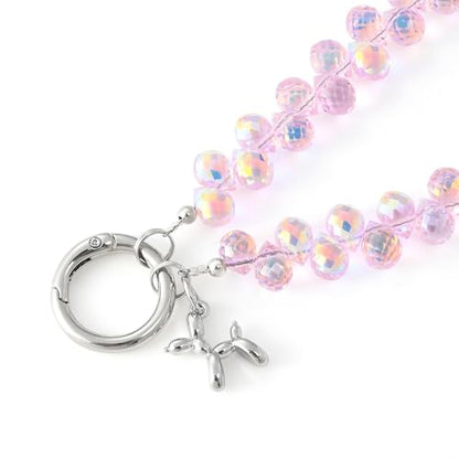 richginker Crystal Beaded Phone Wrist Strap with Tether Tab, Pink AB - color: Pink AB