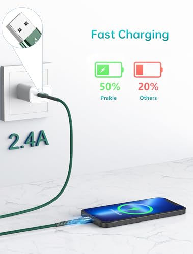 iPhone Charger Cable 3FT 2Pack, USB to Lightning Cable Extra Durable iPhone - color: Green, size: 3FT, style: USB A to Lightning