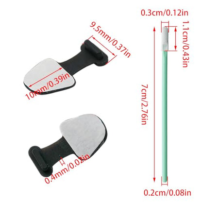10 Pcs Anti Dust Plugs with 10 Pcs Charger Port Cleaners, Black/Translucent Self-Adhesive Silicone Dust Cover for All Lightning Ports