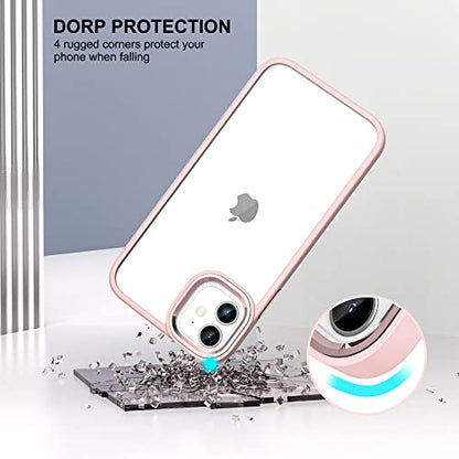 ULAK Clear Case for iPhone 12/iPhone 12 Pro, Hybrid Protective Slim Transparent Anti-Scratch Shock Absorption TPU Bumper Cover Designed Phone Case, Baby Pink | Hybrid Protective Slim Transparent Anti-Scratch Shock Absorption TPU Bumper Cover Designed Phon