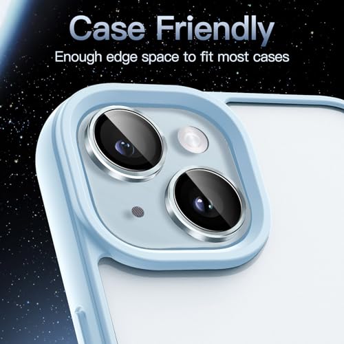 JETech Camera Lens Protector for iPhone 15/15 Plus, Blue, 1 Set - color: Blue