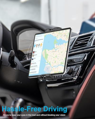 CD Slot Car Tablet Mount, Ultra Sturdy CD Tablet Holder for Car with 360° Rotatable, Compatible with iPad Pro, Air, Mini, Galaxy Tabs, Z Fold, Fire HD, Surface Pro, iPhone, 4.7-13" Devices