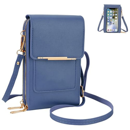 Crossbody Phone Wallet,2026 Trendy Minimalist Elegant Women's Touchscreen Crossbody Phone Wallet - color: Blue