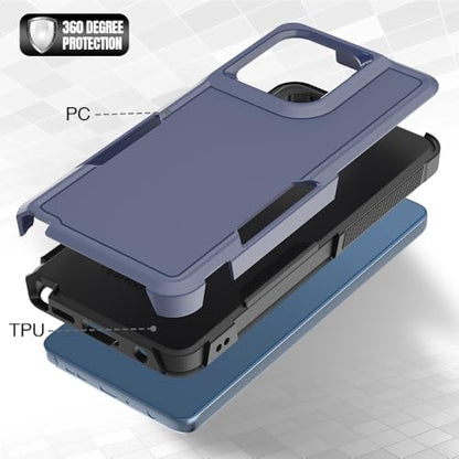 for Moto G Stylus 2025/2026 Case: Dual Layer Protective Heavy Duty Cell Phone Cover Shockproof Rugged with Screen Protector - Military Protection Bumper Tough - for G Stylus 2025/2026, Navy Blue - color: Navy Blue (PC) + Black (TPU)