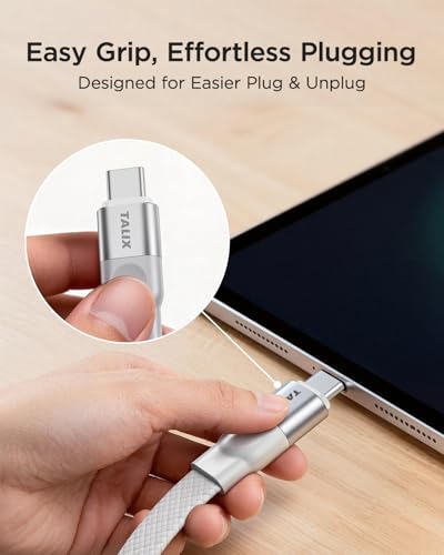 TALIX USB C to USB C Cable, 240W Fast Charging Cable (6.6 ft, White)