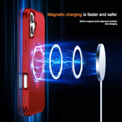 SKYLMW Compatible with iPhone 16 Plus Case with Stand,Red | iPhone 16 Plus Phone Case 6.7",Magnetic Ring Stand,Compatible with MagSafe,Military-Grade Plustection,Great Grip Feeling - color: Red, size: Iphone 16 Plus