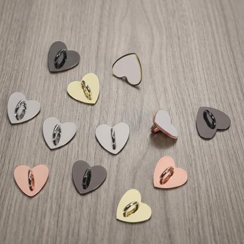 12 Pcs Phone Charm Hook Cell Phone Charm Holder Cute Heart Finger Ring Stand Adhesive Metal Loop Grip for Cellphone Case Pad Tablet DIY Accessories