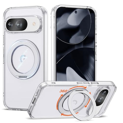 Compatible with Google Pixel 9a Case with Stand 6.3",Clear - color: Clear, size: Google Pixel 9a