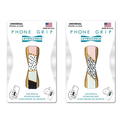 LOVEHANDLE Original Phone Grip 2-Pack - Kaleidoscope, Gold Base