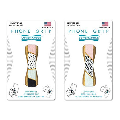 LOVEHANDLE Original Phone Grip 2-Pack - Kaleidoscope, Gold Base