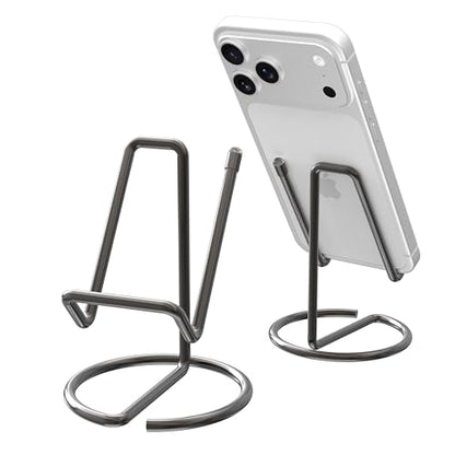 Metal Cell Phone Stand for Desk, Cute One-Piece Phone Holder, Stable Desktop Display Dock for iPhone, iPad, Samsung, Tablets & All Mobile Phones, Gray - color: Gray