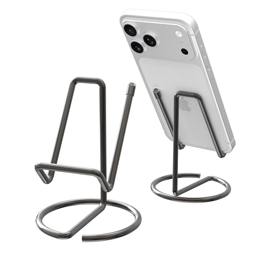 Metal Cell Phone Stand for Desk, Cute One-Piece Phone Holder, Stable Desktop Display Dock for iPhone, iPad, Samsung, Tablets & All Mobile Phones, Gray - color: Gray