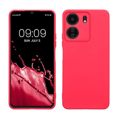 kwmobile Case Compatible with Xiaomi Poco C65 / Redmi 13C Case - Protective Slim TPU Cover with Soft Matte Finish - Neon Pink - color: neon pink