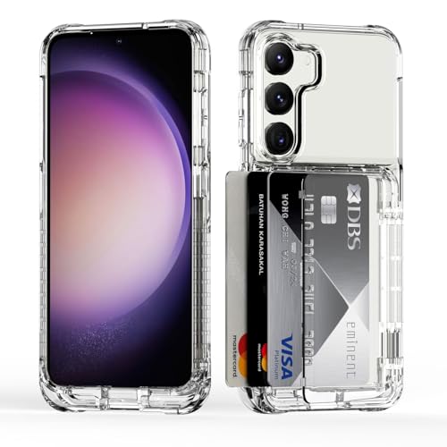 ACANDYA for Samsung Galaxy S23 Case Wallet Clear Protective Case with Credit Card Holder Heavy Duty Protection Shockproof Anti-Scratch Anti-Yellow Cover for Samsung Galaxy S23 6.1 inches Transparent - size: Galaxy S23 6.1 inch