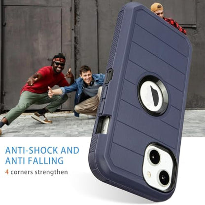Shockproof for iPhone 14 Case Protective, Heavy Duty Rugged Full-Body, Blue | for Defender Phone Case iPhone 14, Anti-Drop, Military-Grade Phone Case - color: Blue