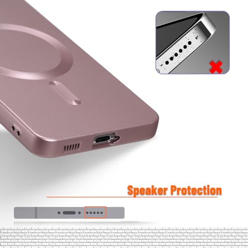 Magnetic for Samsung Galaxy S21 Case,Soft Silicone Samsung Galaxy S21 Phone Case with Camera Protection,Slim Fit Anti-Scratch Samsung Galaxy S21 Case Compatible with MagSafe,Pink - color: Pink, size: S21