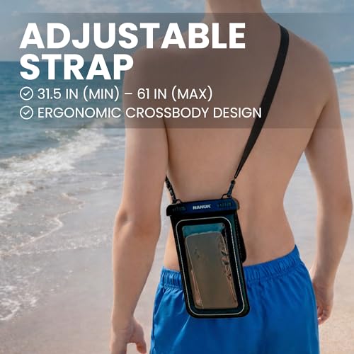 NANUK Waterproof Phone Pouch 2-Pack, Touchscreen, IP68 Floating Dry Bag | 9.45" x 5.43" Fits All Phones, Dual Storage Compartments, Adjustable Crossbody Straps, Travel & Beach Essentials - size: Duo Pack