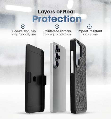 MOTIVE for Samsung Galaxy s26 Ultra Case with Belt Clip, Kickstand | 6.9" | Ranger v1 Series, Black, 360° holster, open-top/bottom port access, grip, slim - size: s26 Ultra
