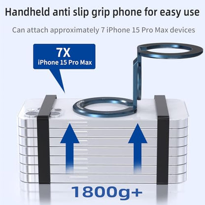 RESPECTED-BRO-Magnetic-Phone-Ring-Holder with Dual Rings, Compatible with iPhone 17/16/15/14/13/12, Multifunctional Stand for Desk,Office,Gym,Kitchen & All Metal Surfaces, Finger Loop Grip (Dark Blue) - color: Dark Blue