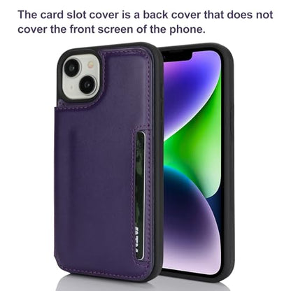 iCoverCase Compatible with iPhone 14 Plus Phone Case with Card Holder, Wallet Case for Women Men RFID Blocking PU Leather Protective Case 6.7 Inch (Dark Purple) - color: Dark Purple